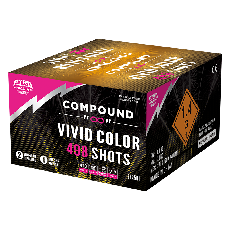 Vivid Color 498 Shots Roman Candle Compound Cake ZF2501