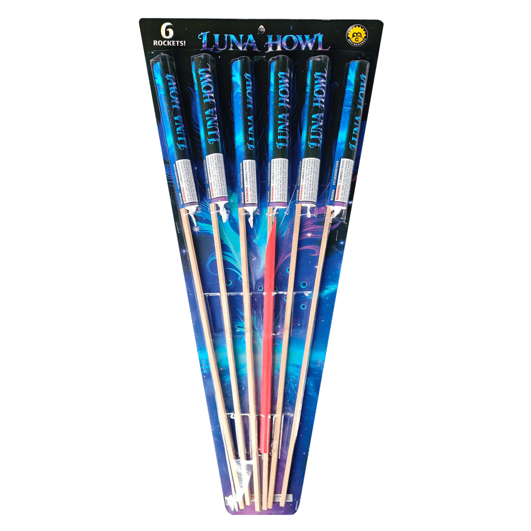 McFireworks Luna Five Stages Rockets 3Pcs and One Stage Rockets 3Pcs Whistling Rocket MC825