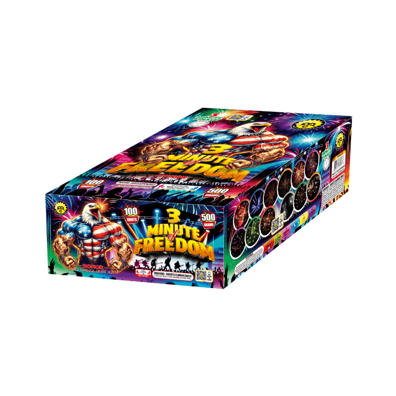 McFireworks 3 MINUTE OF FREEDOM 500G Cake 100 Shots MC587