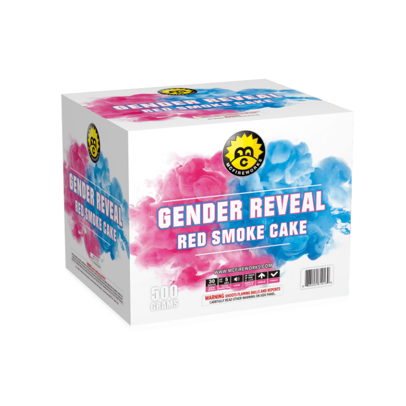 McFireworks Gender Reveal Red Smoke Cake 500G MC1013A
