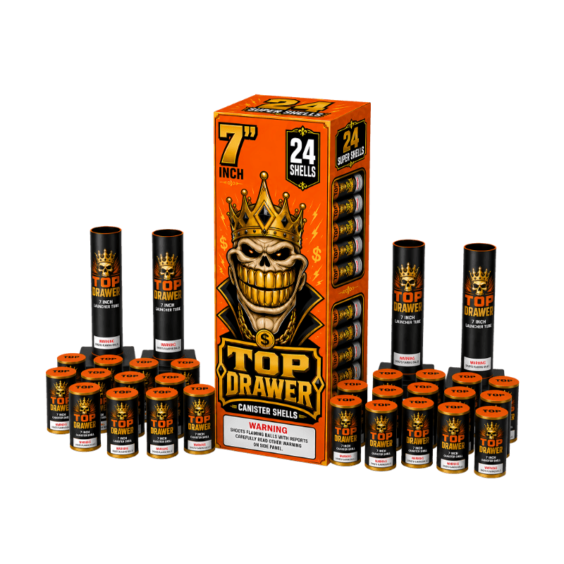 McFireworks Top Drawer 7 Inch Canister Shells 24pcs MC023